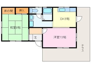 宇治浦田貸家の物件間取画像